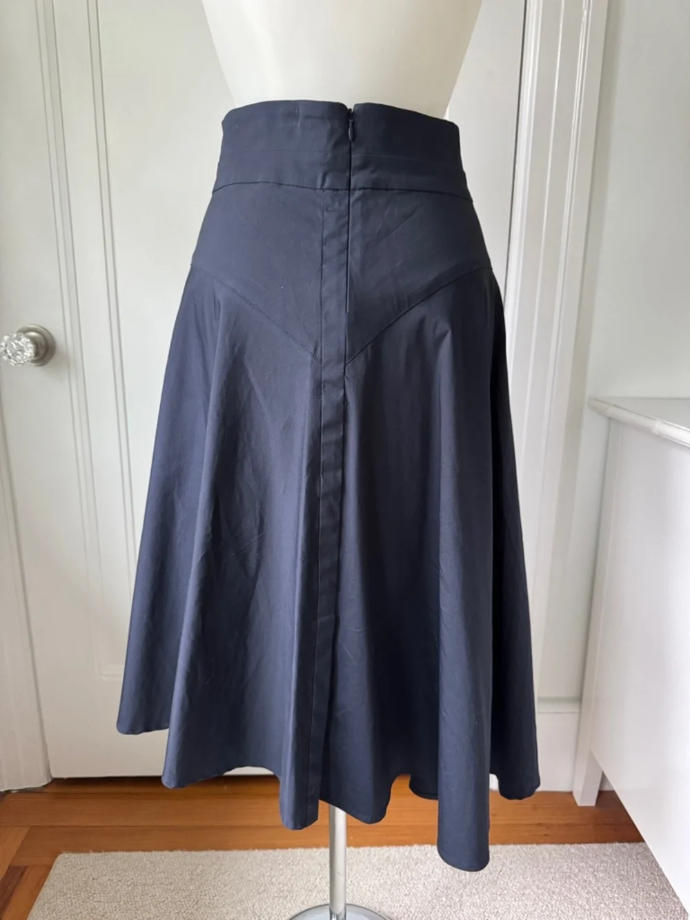 A.L.C. 2 Navy A-Line Midi Skirt with Flared Panels - Picture 2 of 5